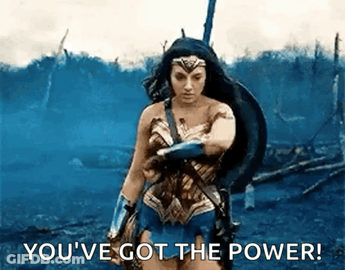 Wonder Woman Holding Sword And Shield GIF
