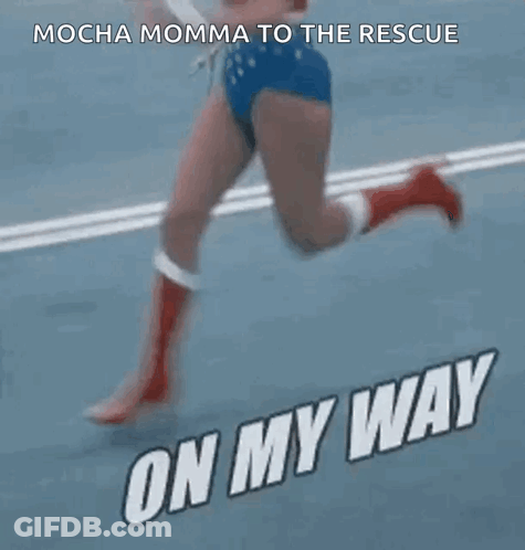 Wonder Woman Running Mocha Momma Rescue GIF