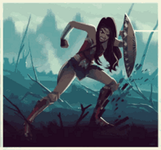 Wonder Woman Shield From Bullets GIF
