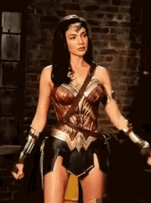 Wonder Woman Shield Pose GIF