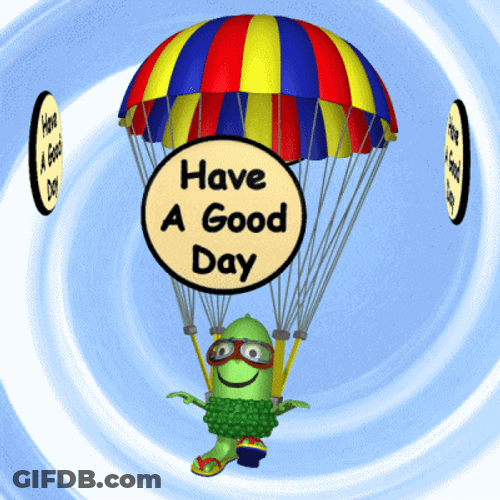 Wonderful Day Riding Parachute GIF