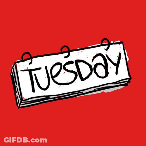 Wonderful Tuesday Flipping Calendar Days GIF