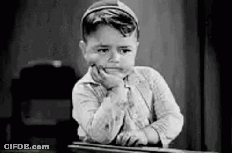 Wondering Spanky McFarland GIF