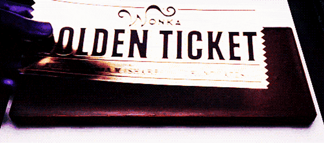 Wonka Chocolate Golden Ticket Animation GIF