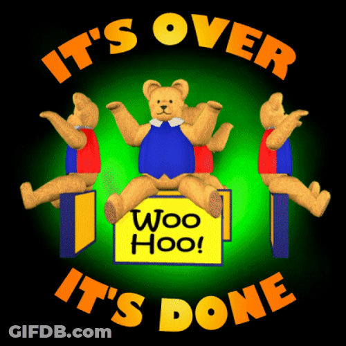 Woo Hoo It Is Done Teddy Bear GIF