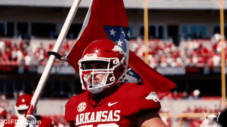 Woo Pig Arkansas Razorbacks Flag Banner Presentation GIF
