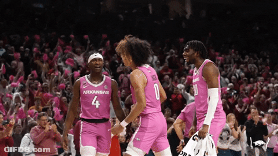 Woo Pig Arkansas Razorbacks Player Chest Bump GIF