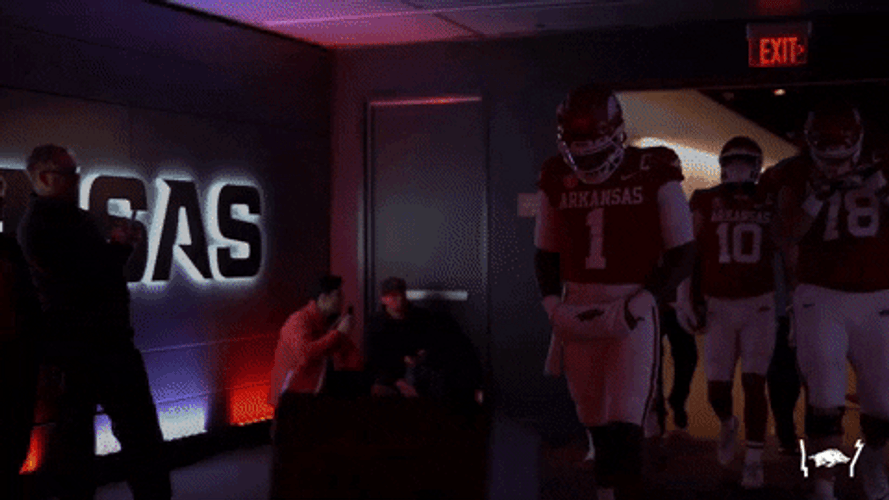 Woo Pig Arkansas Razorbacks  Players Arena Entrance GIF