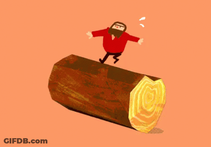 Wood Balancing Animation GIF