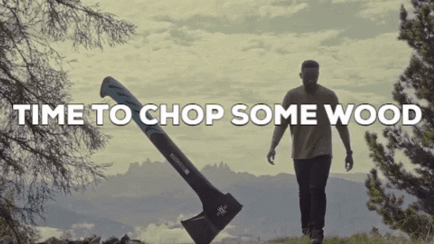 Wood Chopping Cabin Life GIF