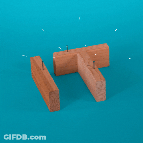 Wood Nail Hammering GIF