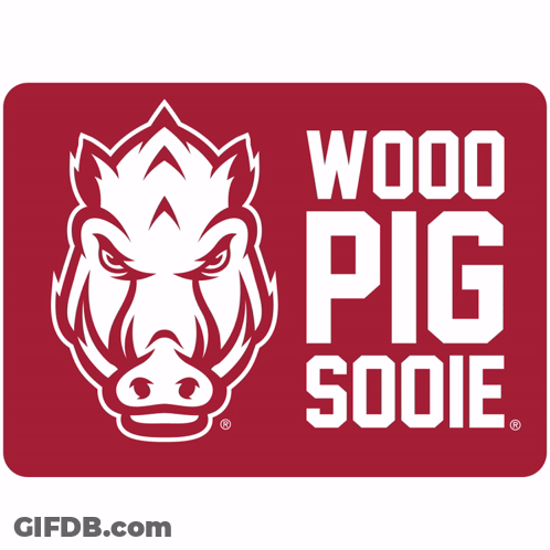 Wood Pig Sooie Sign With Boar GIF