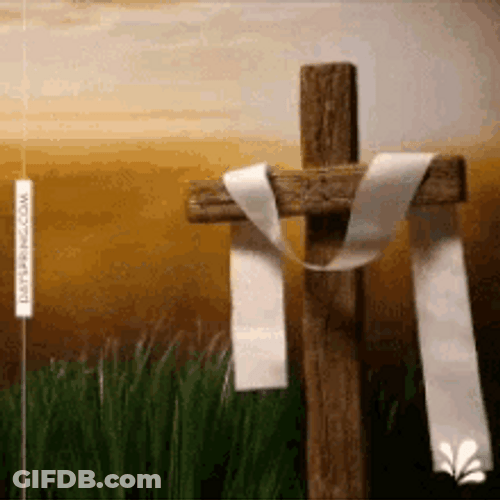 Wooden Cross He Has Risen GIF