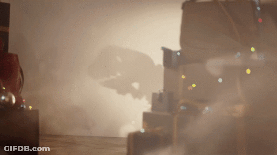 Wooden Dancing Dino Shadow GIF