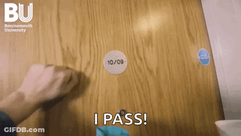 Wooden Door With 10/09 Sticker GIF