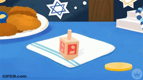 Wooden Dreidel With Letter N GIF