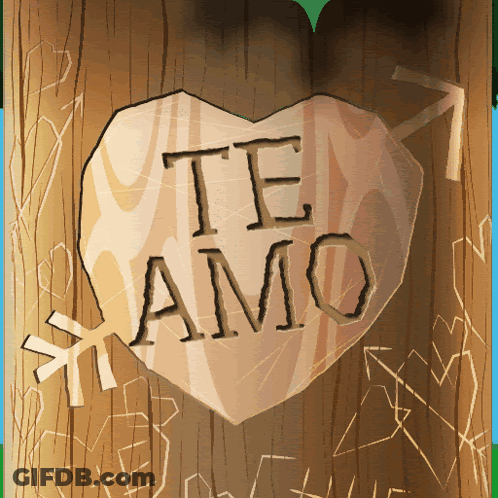 Wooden Heart Saying Te Amo GIF