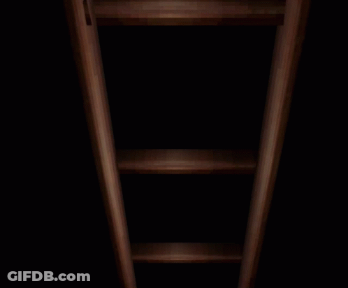 Wooden Ladder In Dark Room GIF