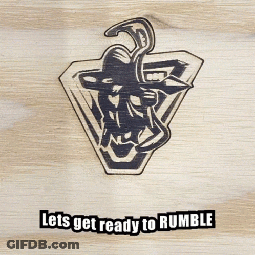 Wooden Sign Lets Get Ready To Rumble GIF
