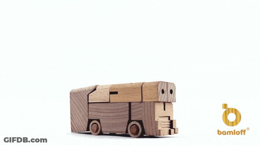 Wooden Toy Truck Transformers GIF