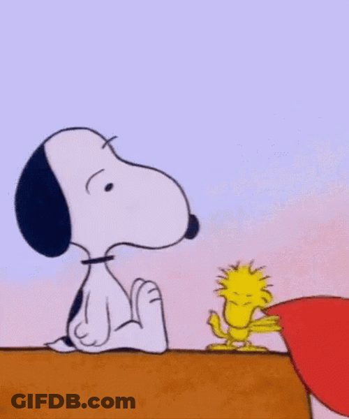 Woodstock Giving Love To Snoopy Valentines Day GIF