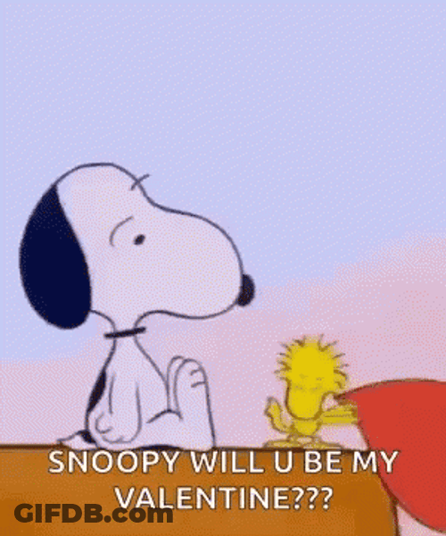 Woodstock Snoopy Will You Be My Valentine GIF