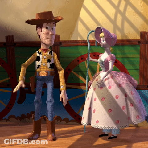 Woody And Bo Peep From The Movie Toy Story GIF