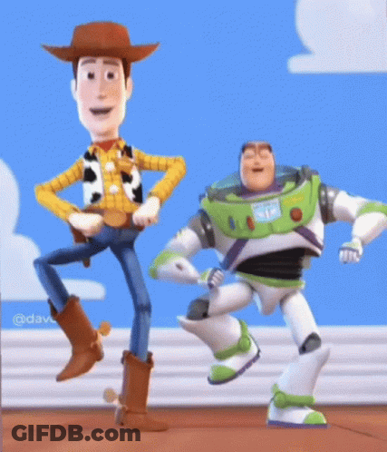 Woody And Buzz Lightyear Dancing GIF