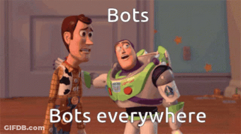 Woody And Buzz Lightyear From Toy Story Are Looking Up At Something GIF