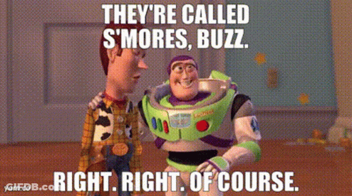 Woody And Buzz Lightyear From Toy Story Are Standing Next To Each Other And Talking . GIF