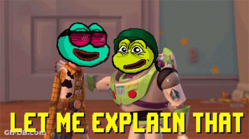 Woody And Buzz Lightyear From Toy Story Are Standing Next To Each Other With The Words Let Me Explain That Above Them GIF