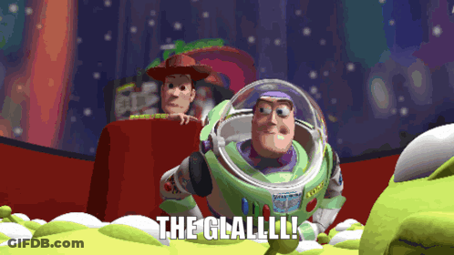 Woody And Buzz Lightyear From Toy Story Saying The Cllalll GIF