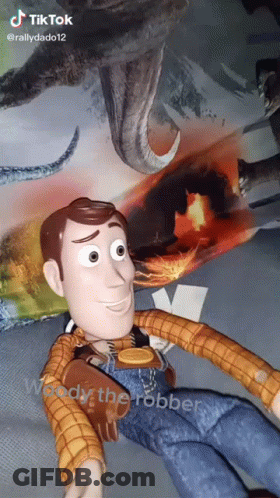 Woody Doll Laying On Ground GIF