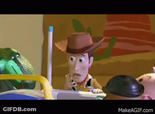 Woody From Toy Story In Cowboy Hat On Cell Phone GIF