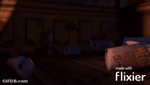 Woody From Toy Story Is Making A Scared Face With His Hands GIF
