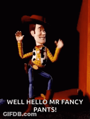 Woody From Toy Story Is Wearing A Pair Of Fancy Pants . GIF