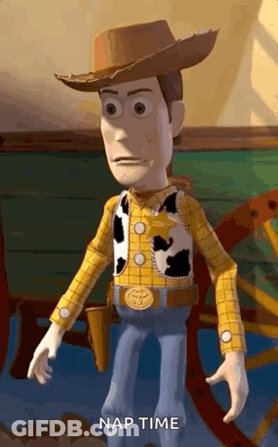 Woody From Toy Story Nap Time Sign GIF