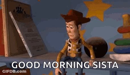 Woody From Toy Story Saying Good Morning Sista GIF
