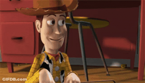 Woody From Toy Story Sitting On Green Toy Car GIF