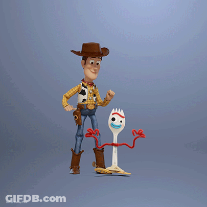 Woody Holding Toy Fork GIF