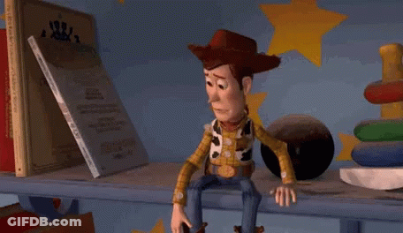 Woody Reading 1984 On Shelf GIF