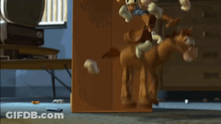 Woody Riding Horse Ride Like The Wind Bullseye GIF