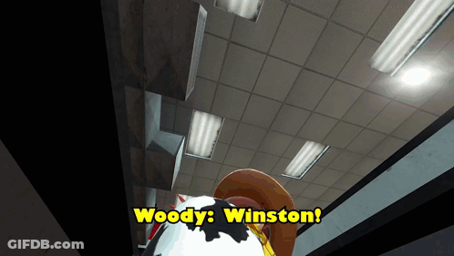 Woody Saying Woody Winston In Hallway GIF