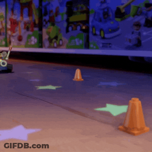 Woody Swerve Traffic Cone GIF
