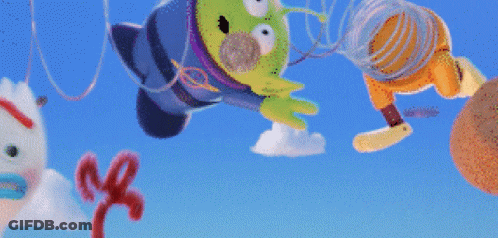 Woody Talking To Stuffed Animal Shark GIF