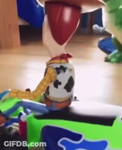 Woody Toy Sitting On Toy Car GIF