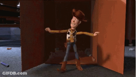 Woody Toy Story In Open Closet GIF