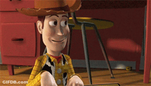 Woody Toy Story Sitting Smiling GIF