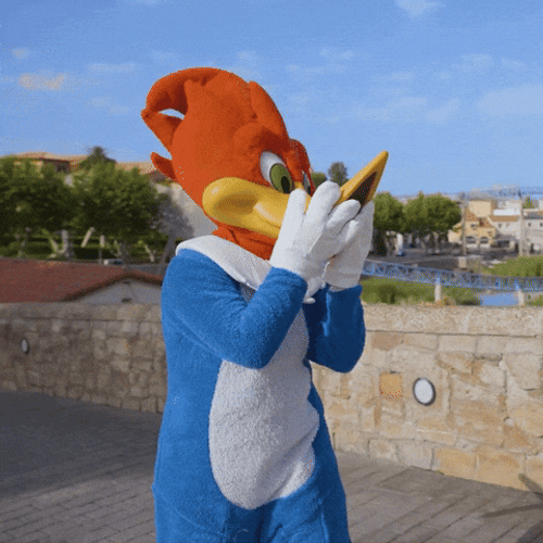 Woody Woodpecker Flying Kiss Laugh GIF