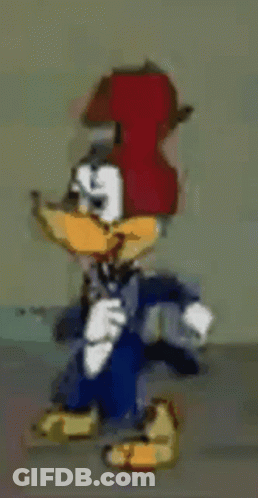 Woody Woodpecker In Suit And Tie Smoking Cigarette GIF